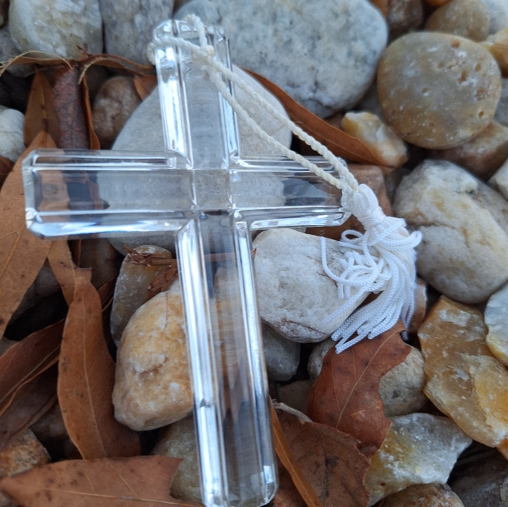 Crystal Cross Waterford Crystal Pendant Large Christmas Gifts Religious Ribbon - Picture 3 of 10